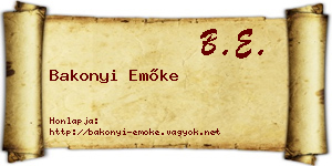 Bakonyi Emőke névjegykártya