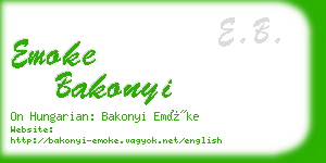 emoke bakonyi business card